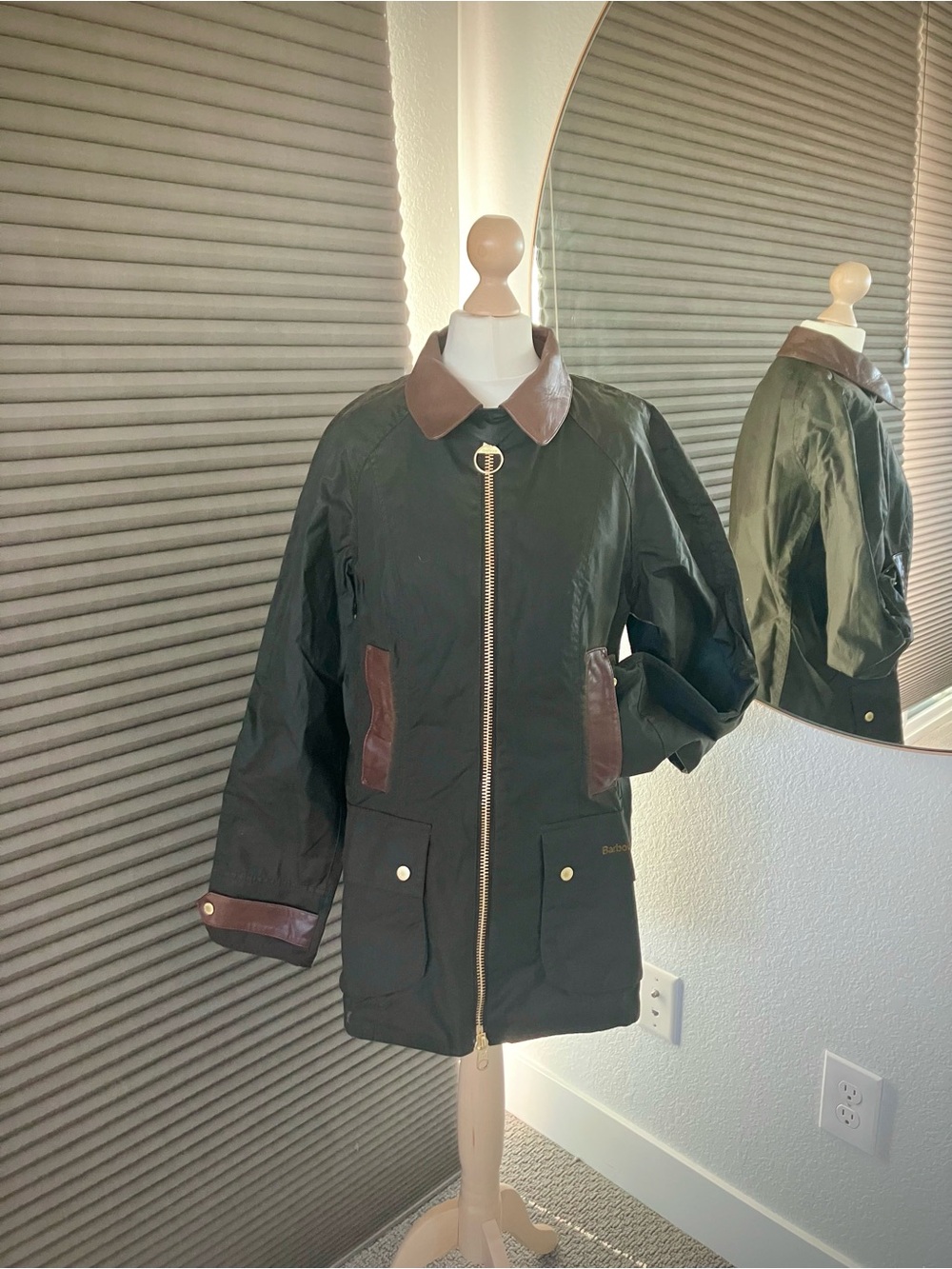 Barbour Wax Jacket with Leather Trim